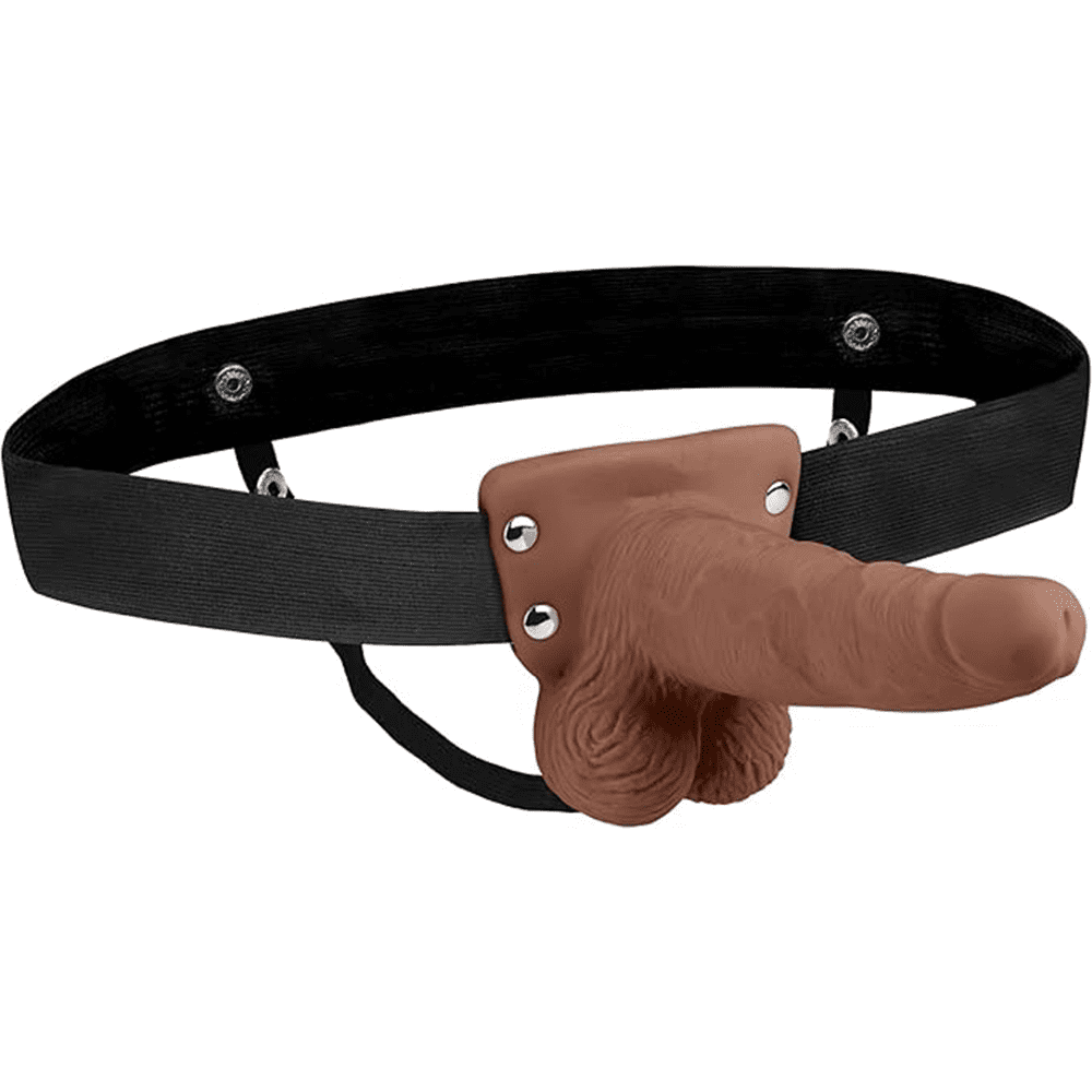 LUX FETISH 6 Rechargeable Strap-on With Balls brown-1