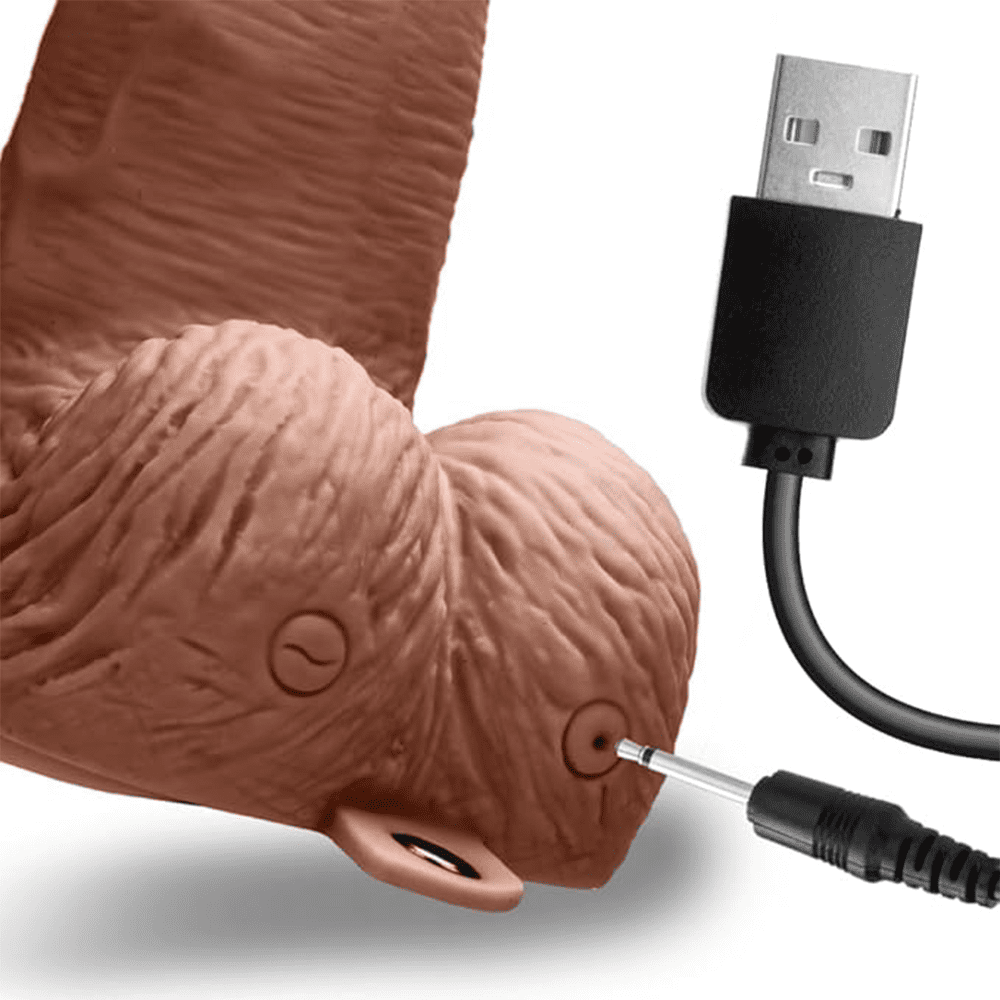 LUX FETISH 6 Rechargeable Strap-on With Balls brown-4