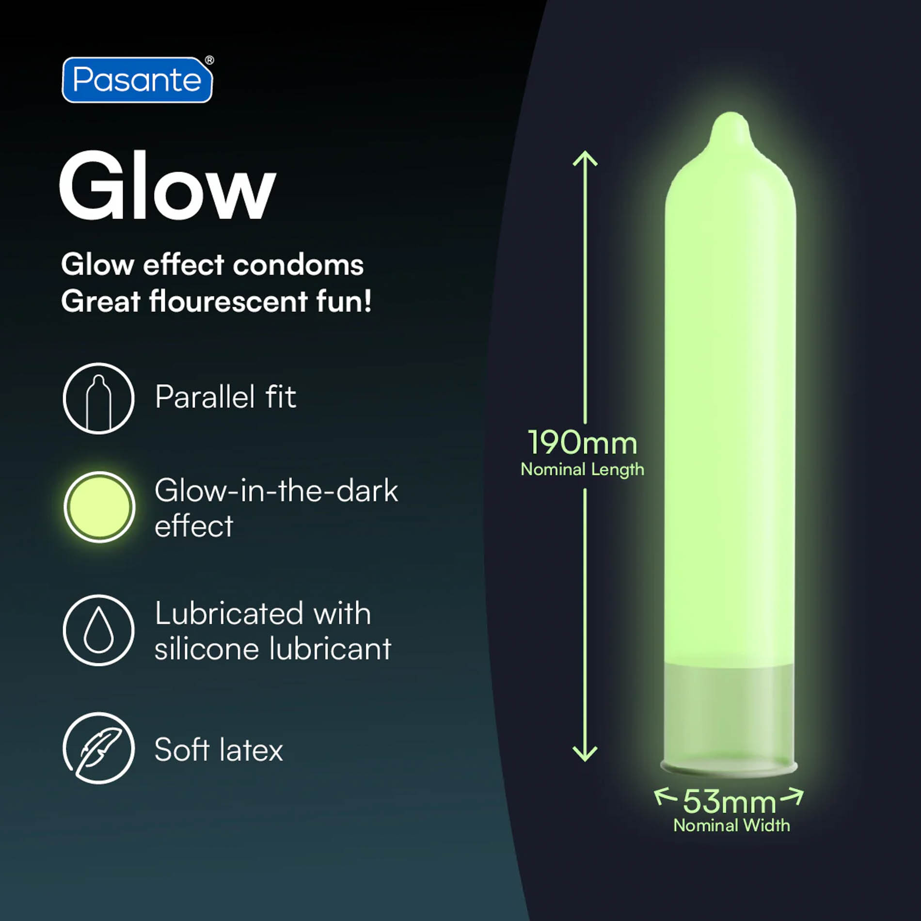 Pasante Glow Condoms 3 pcs - Image 2